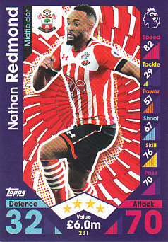 Nathan Redmond Southampton 2016/17 Topps Match Attax #231